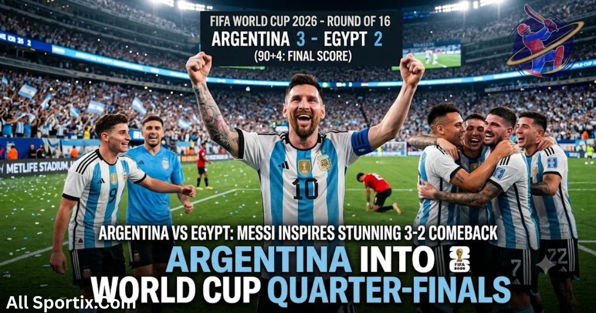 Argentina vs Egypt Results: Messi Inspires Stunning 3-2 Comeback to Send Argentina into FIFA World Cup 2026 Quarter-Finals