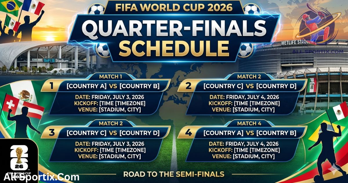 FIFA World Cup 2026 Quarter-Final Bracket Explained: Updated Fixtures, Qualified Teams & Road to the Final