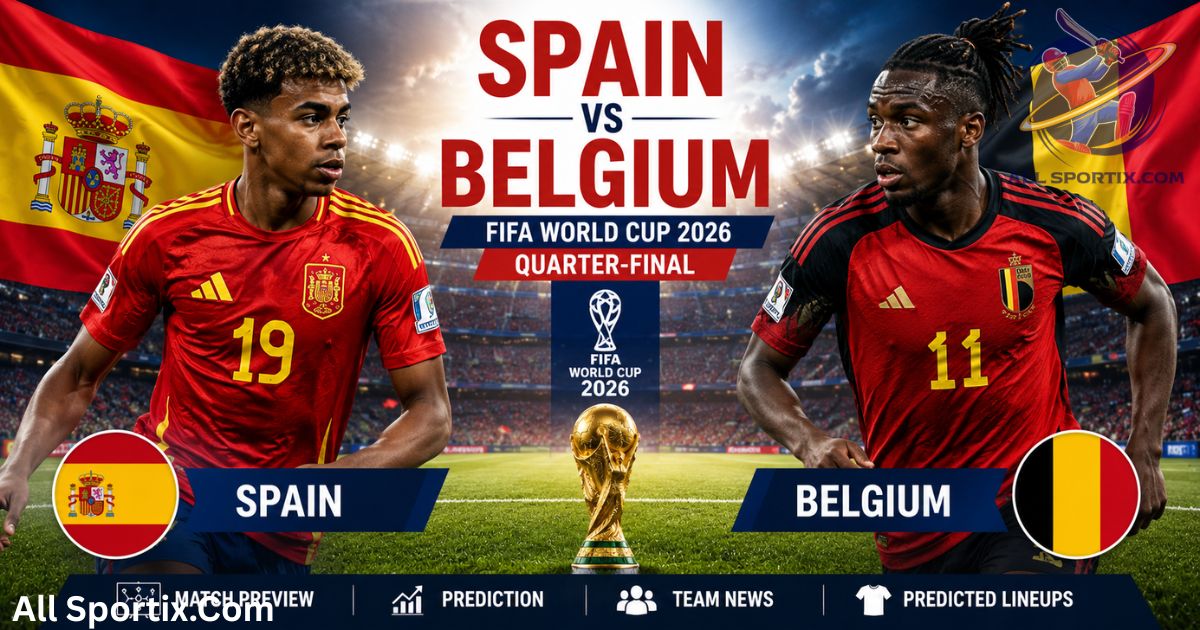 Spain vs Belgium: Match Preview, Prediction, Team News & Predicted Lineups (FIFA World Cup 2026 Quarter-Final)
